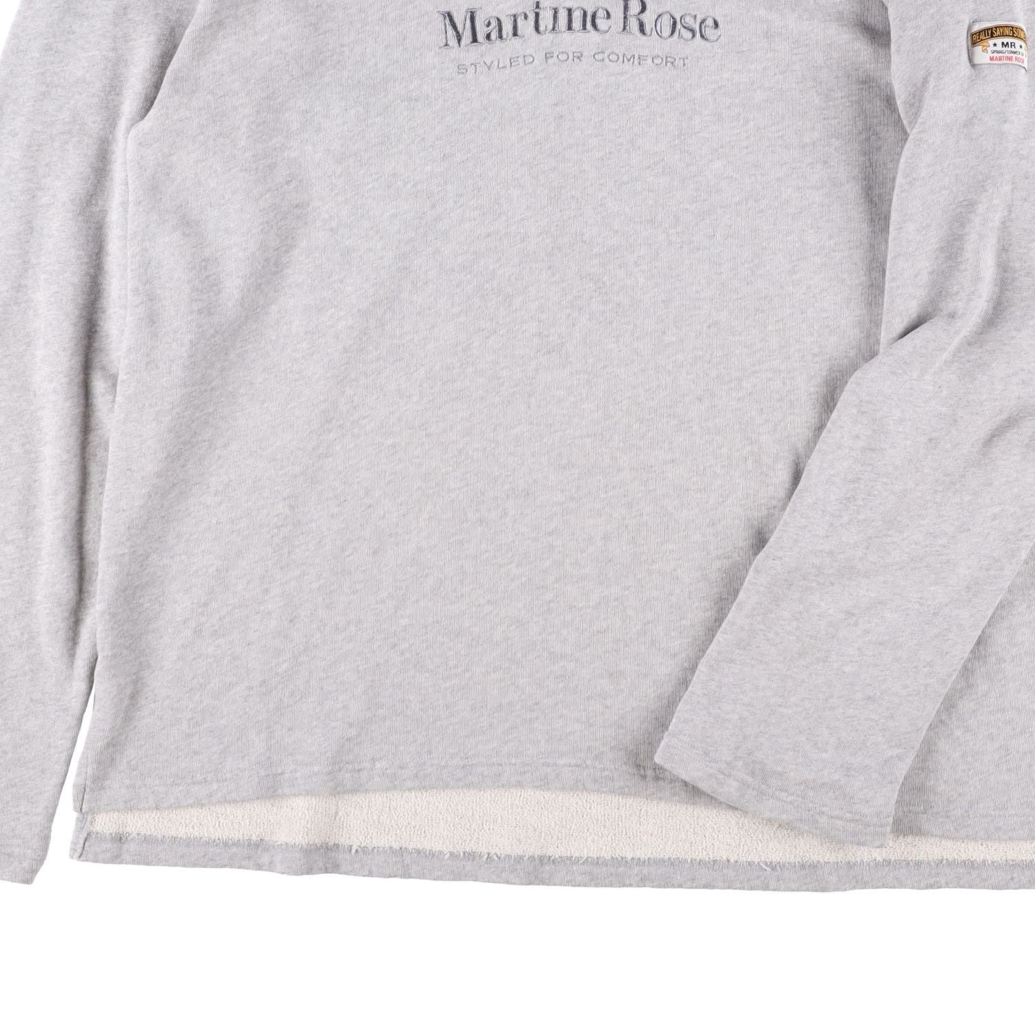 MARTINE ROSE Mens Polo Shirt Collared Quarter Zip Grey Long Sleeve Size L RRP340 — View 7