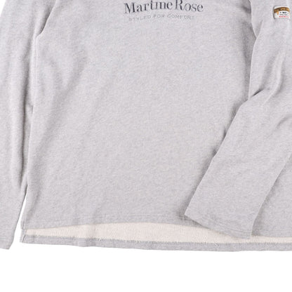 MARTINE ROSE Mens Polo Shirt Collared Quarter Zip Grey Long Sleeve Size L RRP340 — View 7