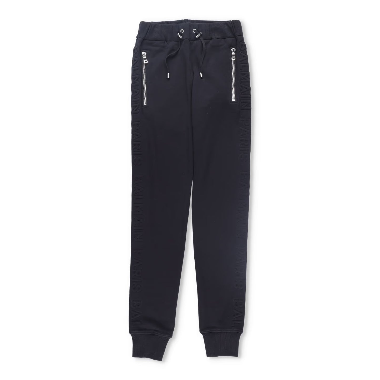 BALMAIN Mens Joggers Cotton Black Cuffed Elastic Drawstring Waist Size XS RRP425