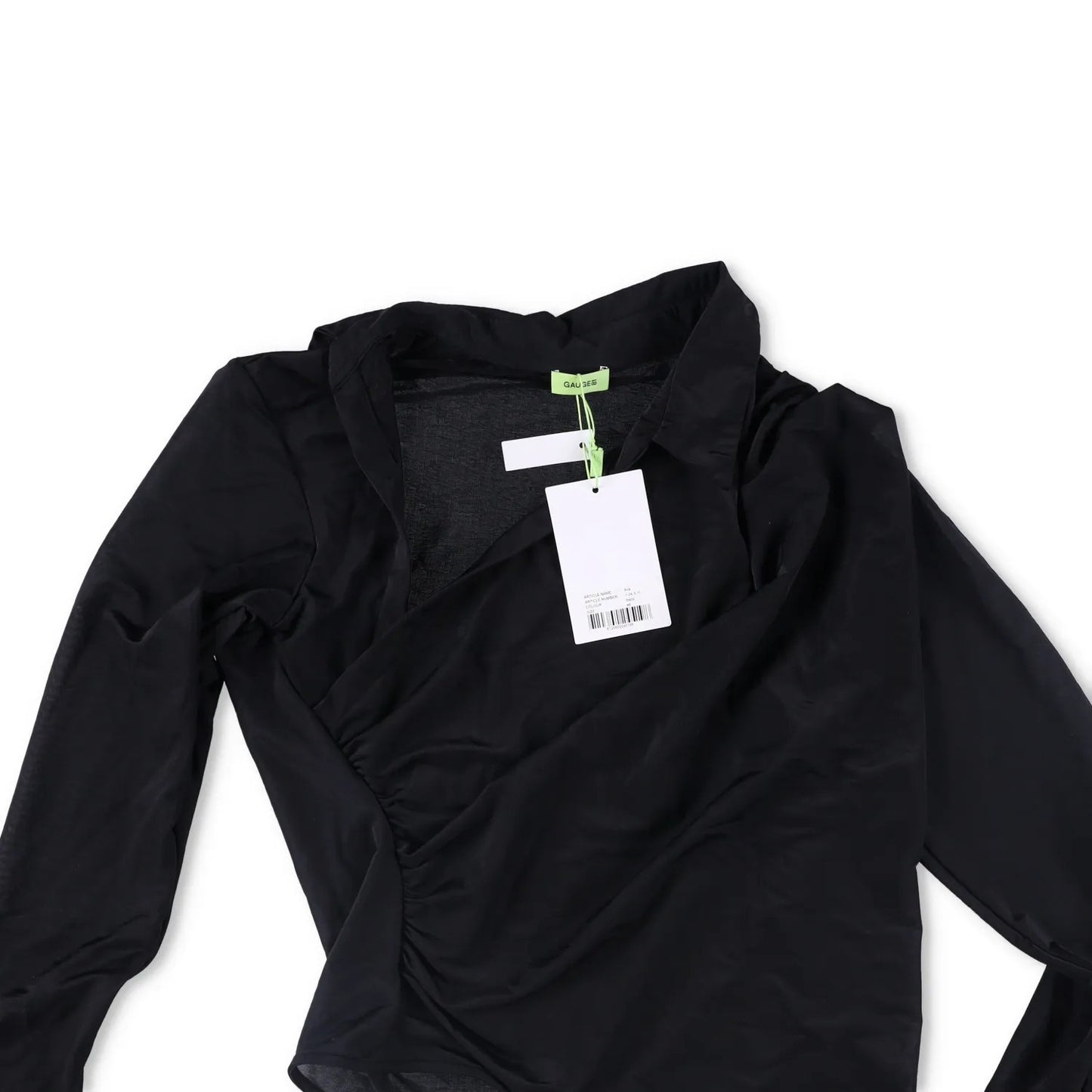 GAUGE81 Womens Alia Shirt Black V Neck Stretch Blouse Lightweight 44 RRP 320 — View 2