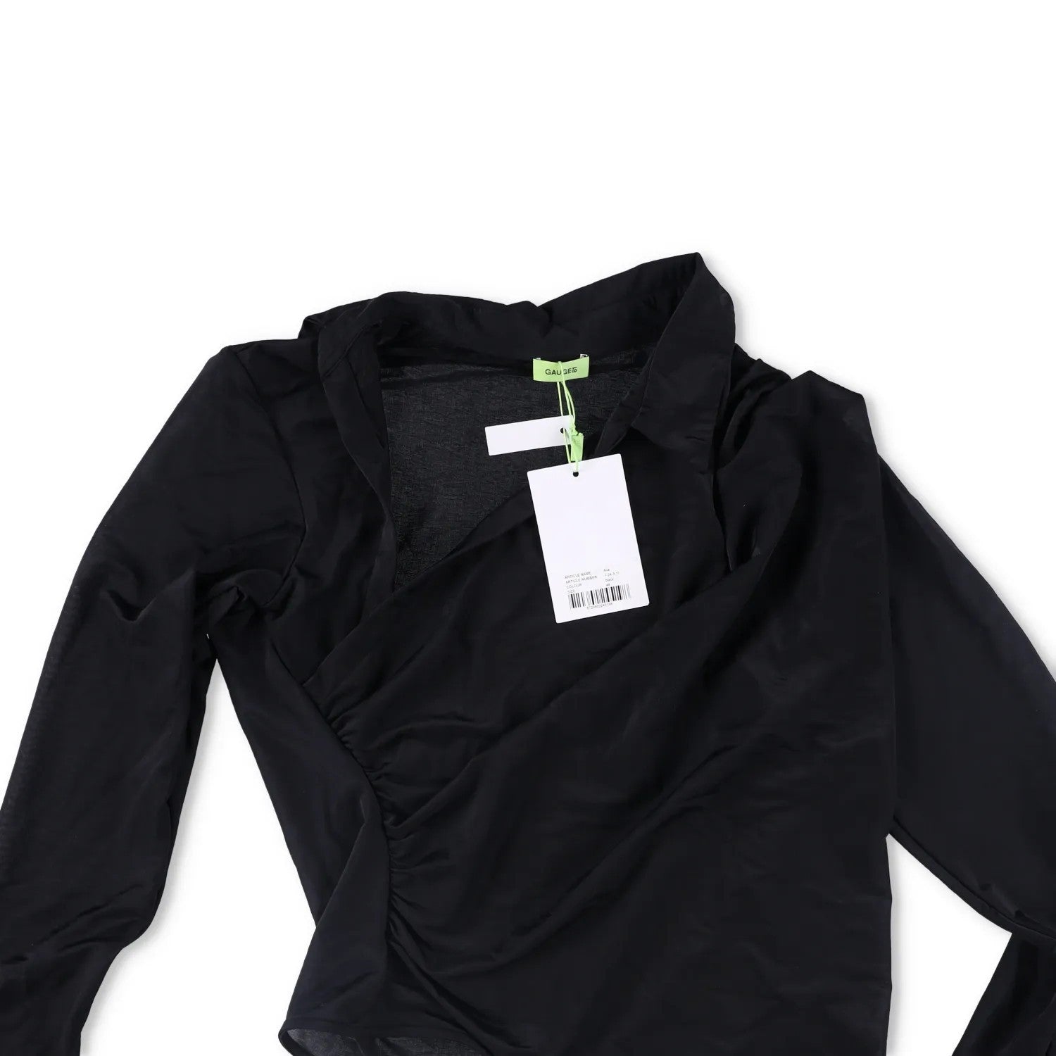 GAUGE81 Womens Alia Shirt Black V Neck Stretch Blouse Lightweight 44 RRP 320 — View 2