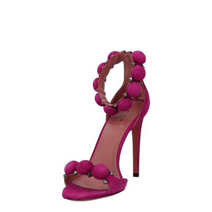 ALAIA Womens High Heels Purple Leather Ankle Strap Open Toe UK 5 RRP 850 — View 3
