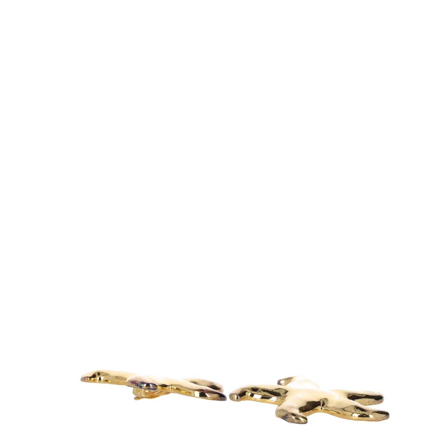 JULIETTA Womens Clip On Earrings Gold Brass Star Design One Size RRP 70 — View 3