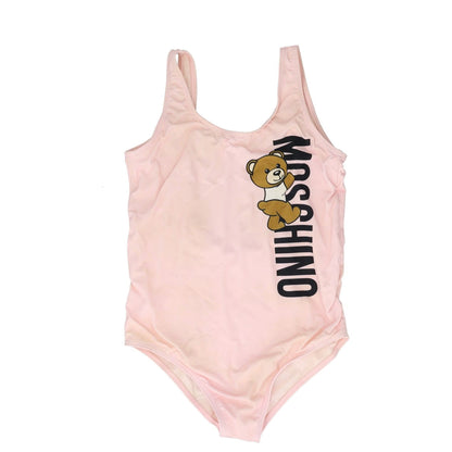 MOSCHINO KIDS Girls Climbing Toy Swimsuit Pink One Piece Logo  Years RRP 88
