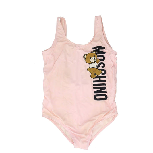 MOSCHINO KIDS Girls Climbing Toy Swimsuit Pink One Piece Logo  Years RRP 88