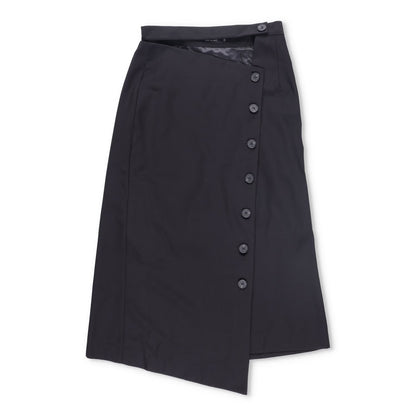 LOW CLASSIC Womens Midi Skirt Button Accents Black Twill Fabric Size S RRP 350