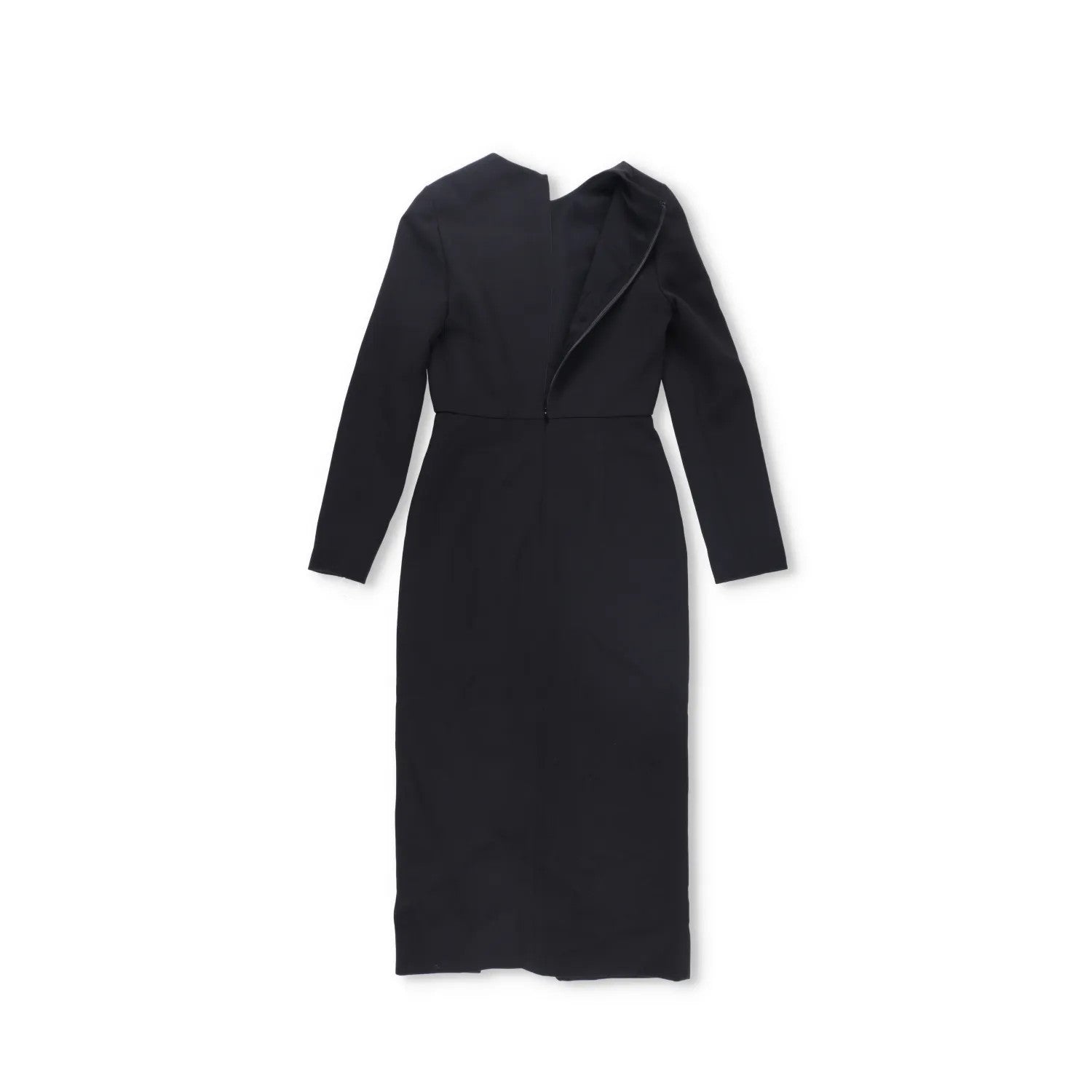 Valentino Womens Midi Dress Black Zip Long Sleeve Round Neck Size 38 RRP 1800 — View 10