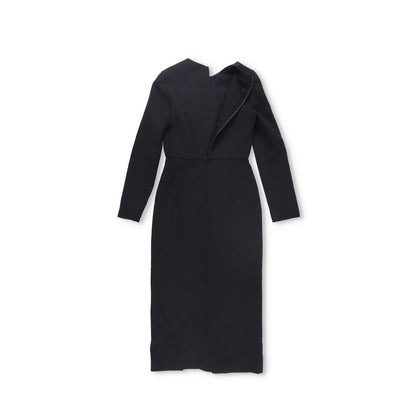 Valentino Womens Midi Dress Black Zip Long Sleeve Round Neck Size 38 RRP 1800 — View 10