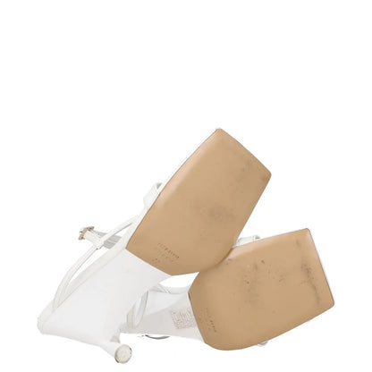 GIABORGHINI Womens Heels White Leather Mid Heel Square Toe UK 5 RRP 375 — View 8