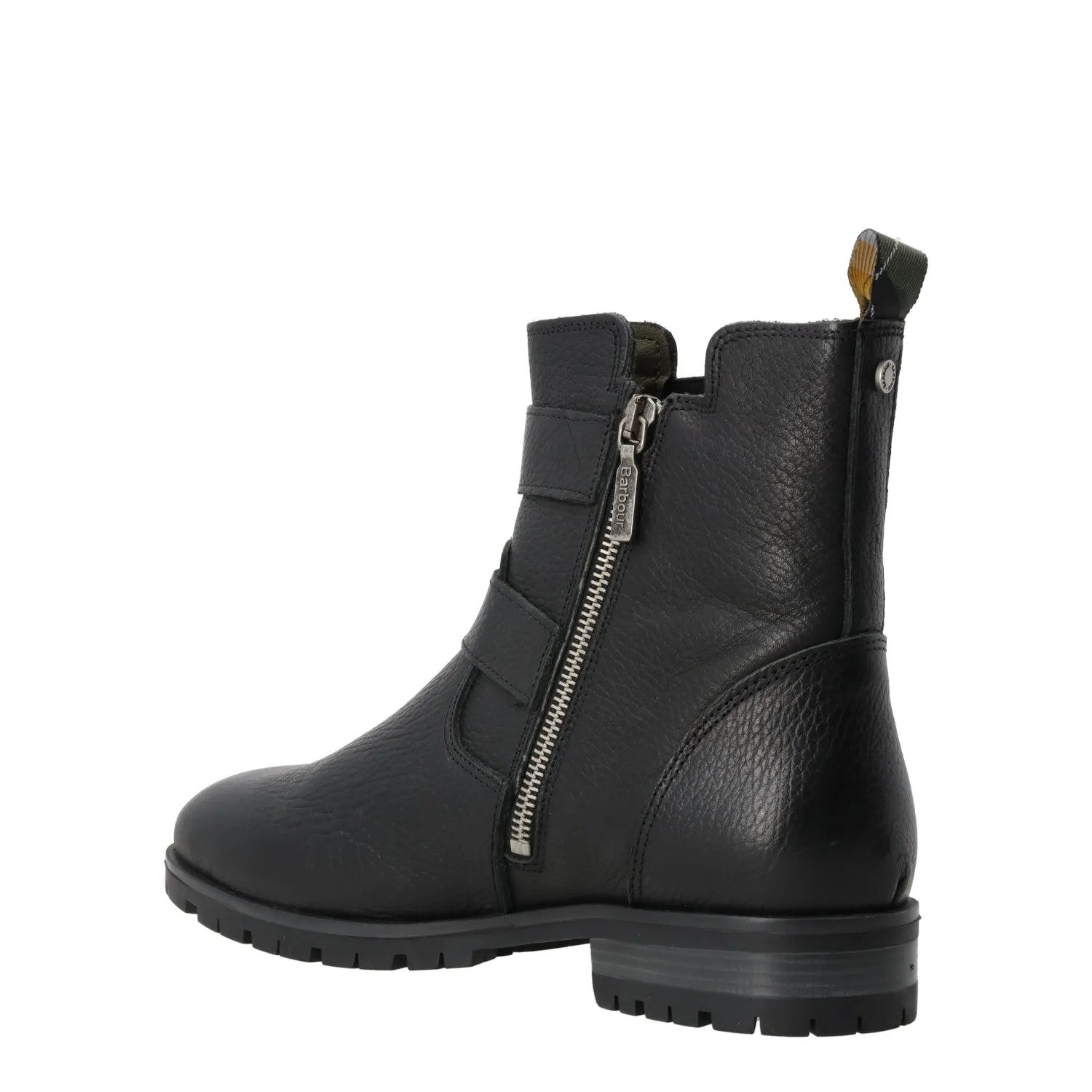 BARBOUR Womens Marina Ankle Boots Leather Black Two Silver Buckles UK 5 RRP 140 — View 6