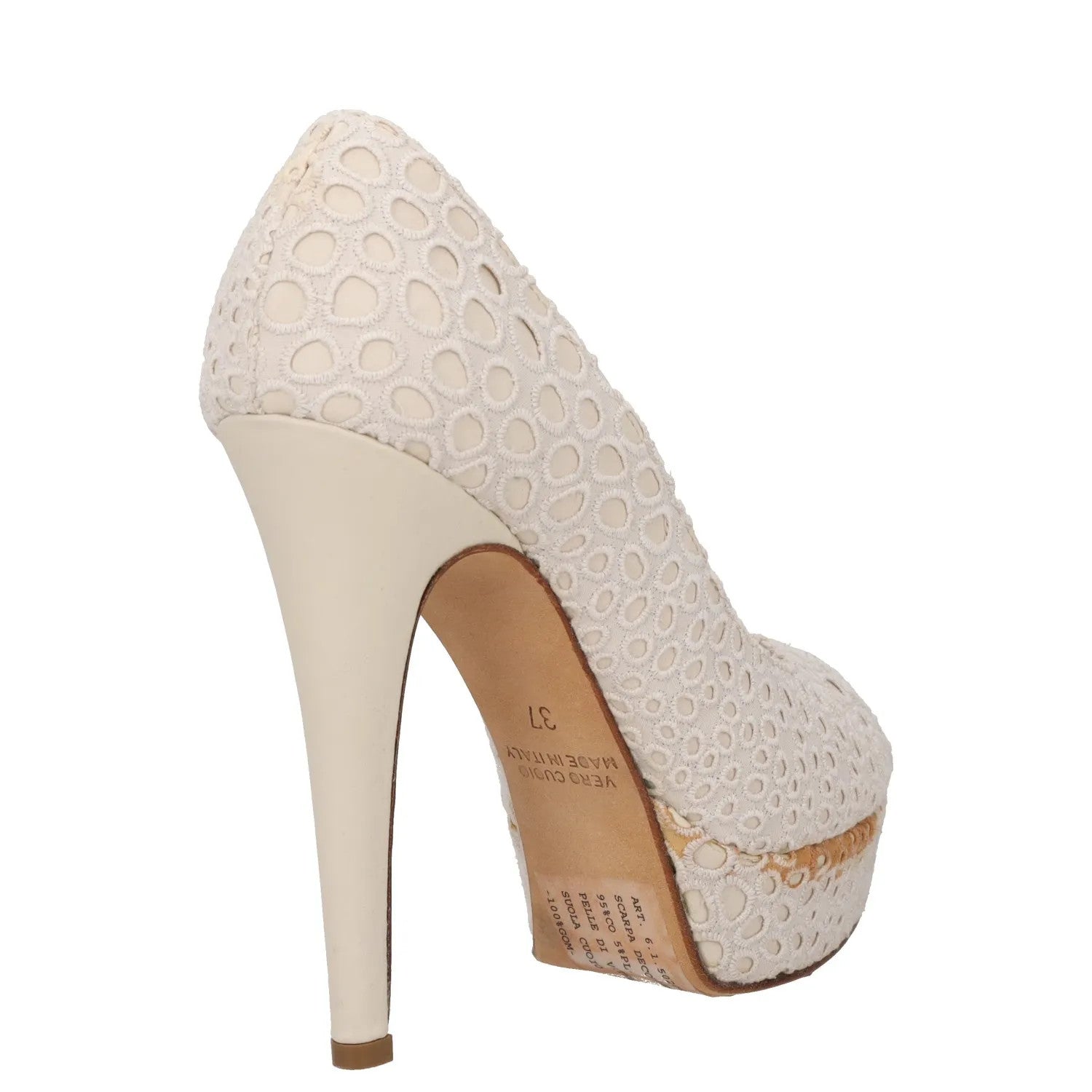 BLUMARINE Womens Platform Heels Beige Cut Out Peep Toe Stiletto UK 4 RRP 150 — View 6