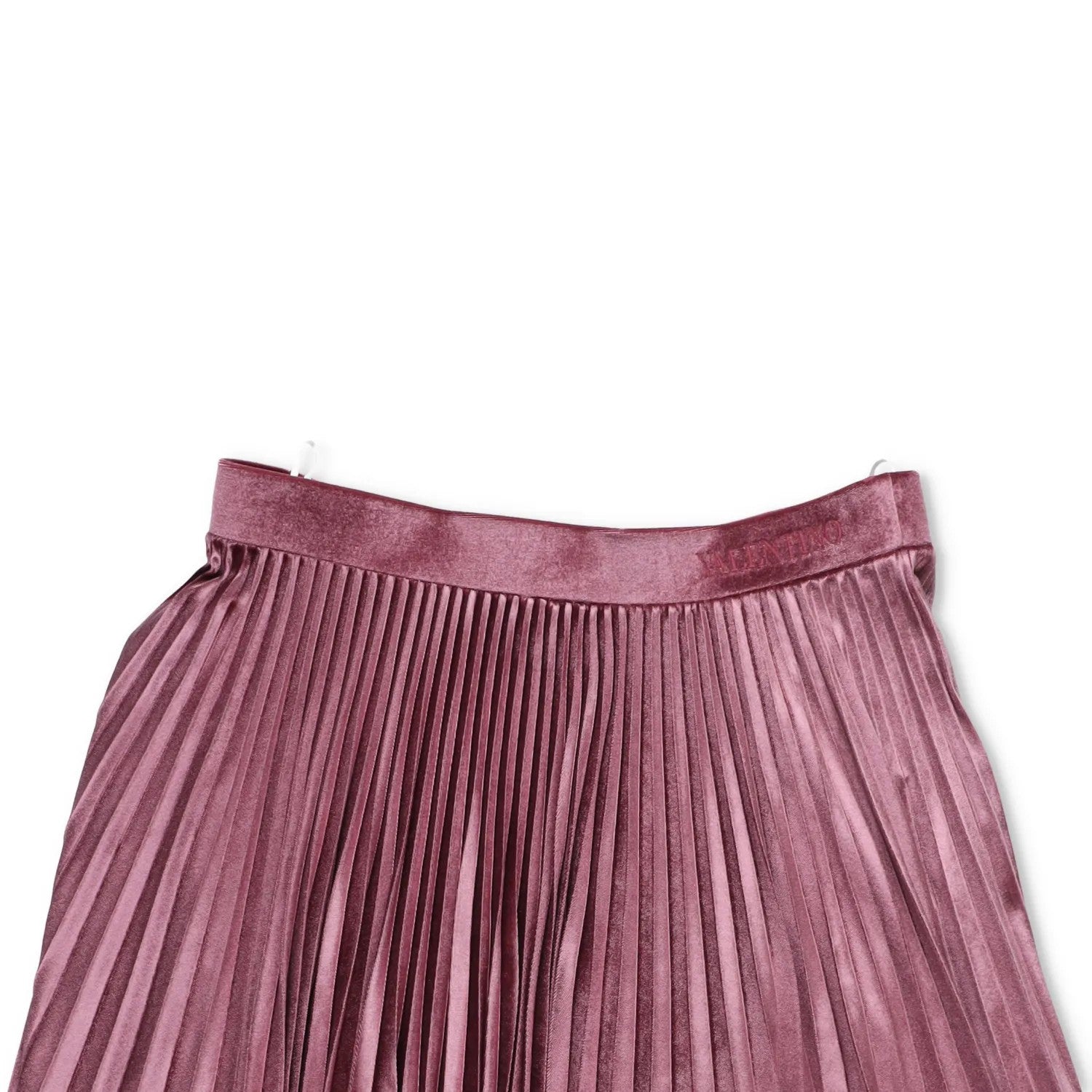 VALENTINO Womens Midi Skirt Satin Pleated Pink Shiny Polyester Blend S RRP 1450 — View 2