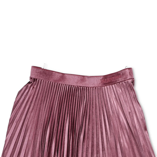 VALENTINO Womens Midi Skirt Satin Pleated Pink Shiny Polyester Blend S RRP 1450 — View 2
