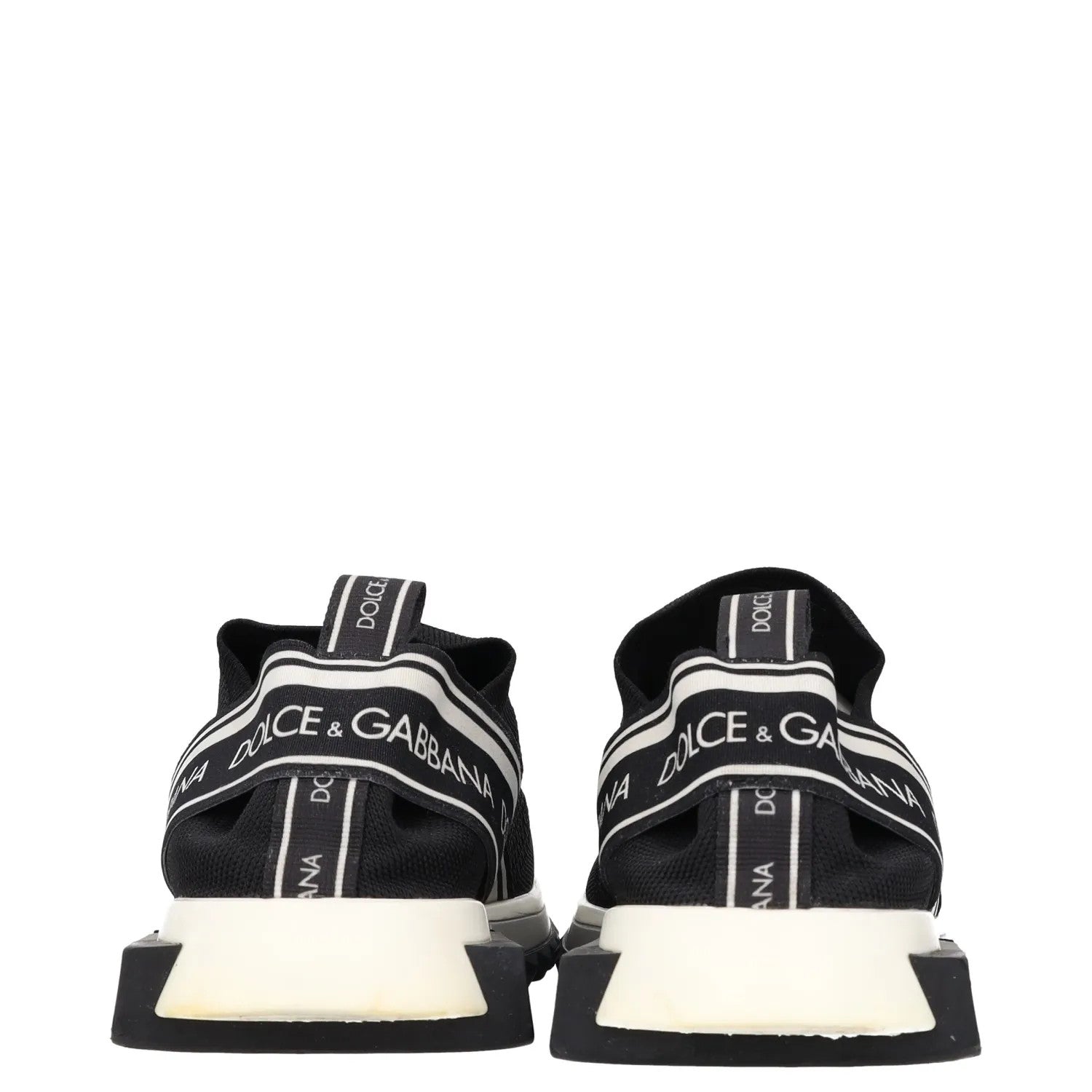 DOLCE & GABBANA Mens Sneakers Black White Fabric Trainers Slip On UK 7 RRP 600 — View 5
