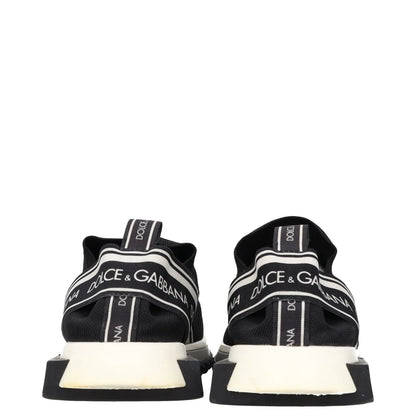 DOLCE & GABBANA Mens Sneakers Black White Fabric Trainers Slip On UK 7 RRP 600 — View 5