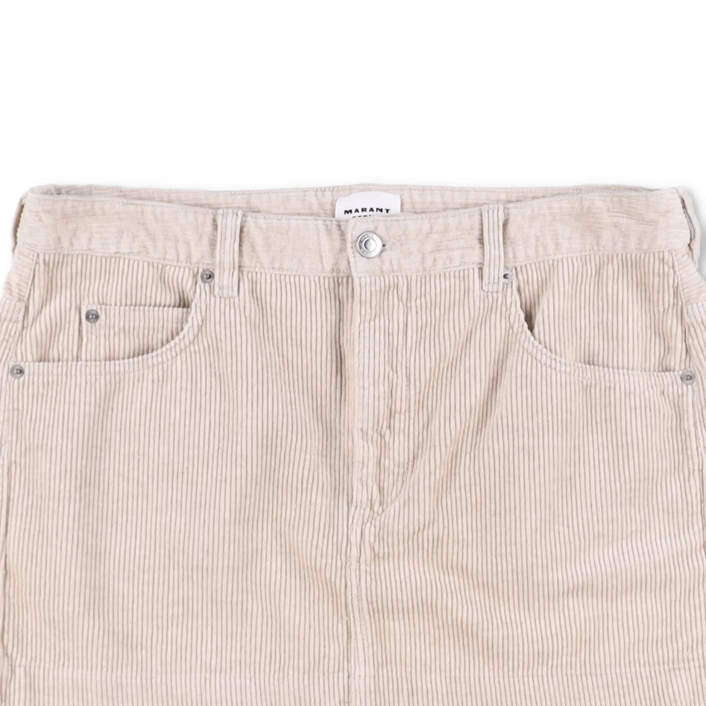 ISABEL MARANT ETOILE Womens Rania Mini Pencil Skirt Neutrals Corduroy 44 RRP 255 — View 2
