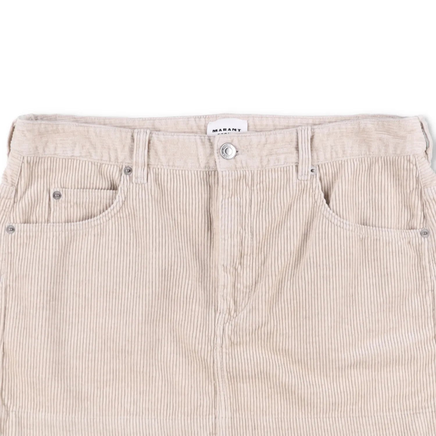 ISABEL MARANT ETOILE Womens Rania Mini Pencil Skirt Neutrals Corduroy 44 RRP 255 — View 2