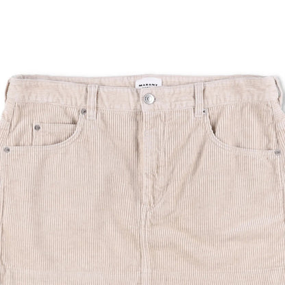 ISABEL MARANT ETOILE Womens Rania Mini Pencil Skirt Neutrals Corduroy 44 RRP 255 — View 2