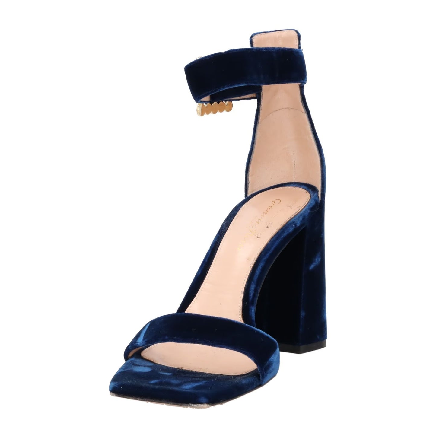 GIANVITO ROSSI Womens Sandals Strappy Blue Leather High Block Heel UK 6 RRP 910 — View 3