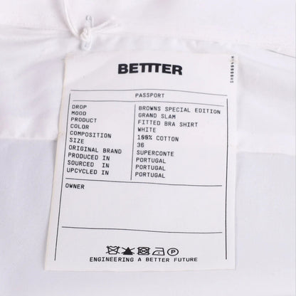 BETTTER Womens Fitted Bra Shirt White Basic Button-Up White Size S RRP 530 — View 8