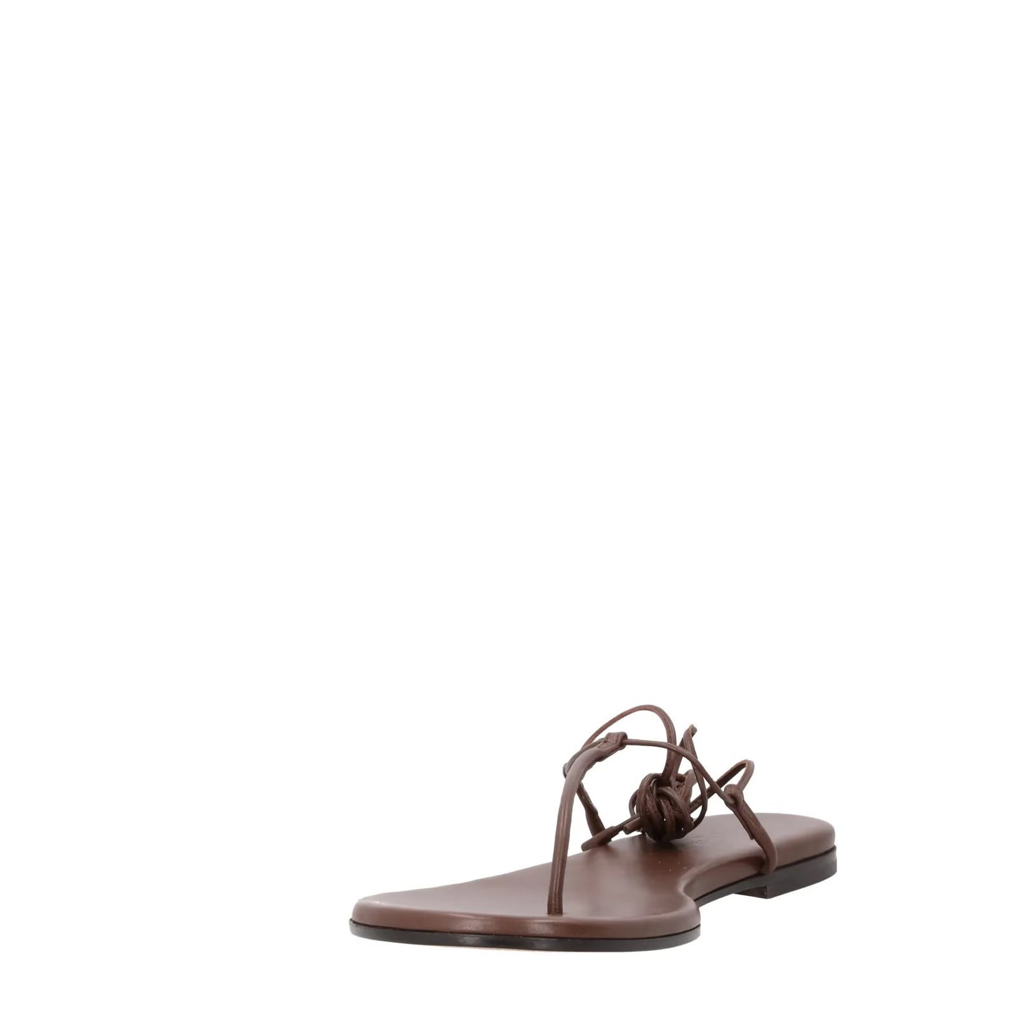 GIANVITO ROSSI Womens Gwyneth Leather Flat Sandal Brown Open Toe UK 7 RRP 660.5 — View 3