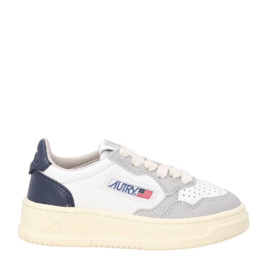 AUTRY Unisex Kids Medalist Trainers Leather Low Top White Comb EU 32 RRP 165