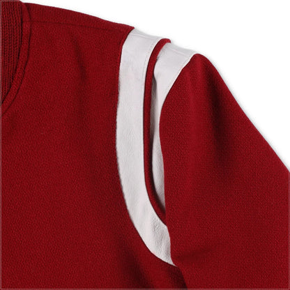 SAINT LAURENT Womens Varsity Jacket Red White Wool Snap Closure Size 48 RRP 2000 — View 6