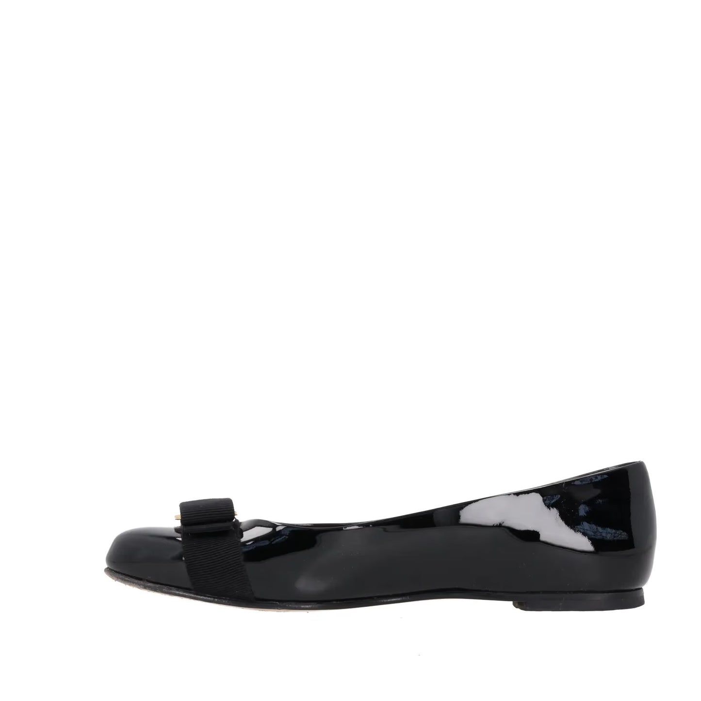 SALVATORE FERRAGAMO Womens Varina Ballet Pumps Patent Leather Black UK 3 RRP 583 — View 4