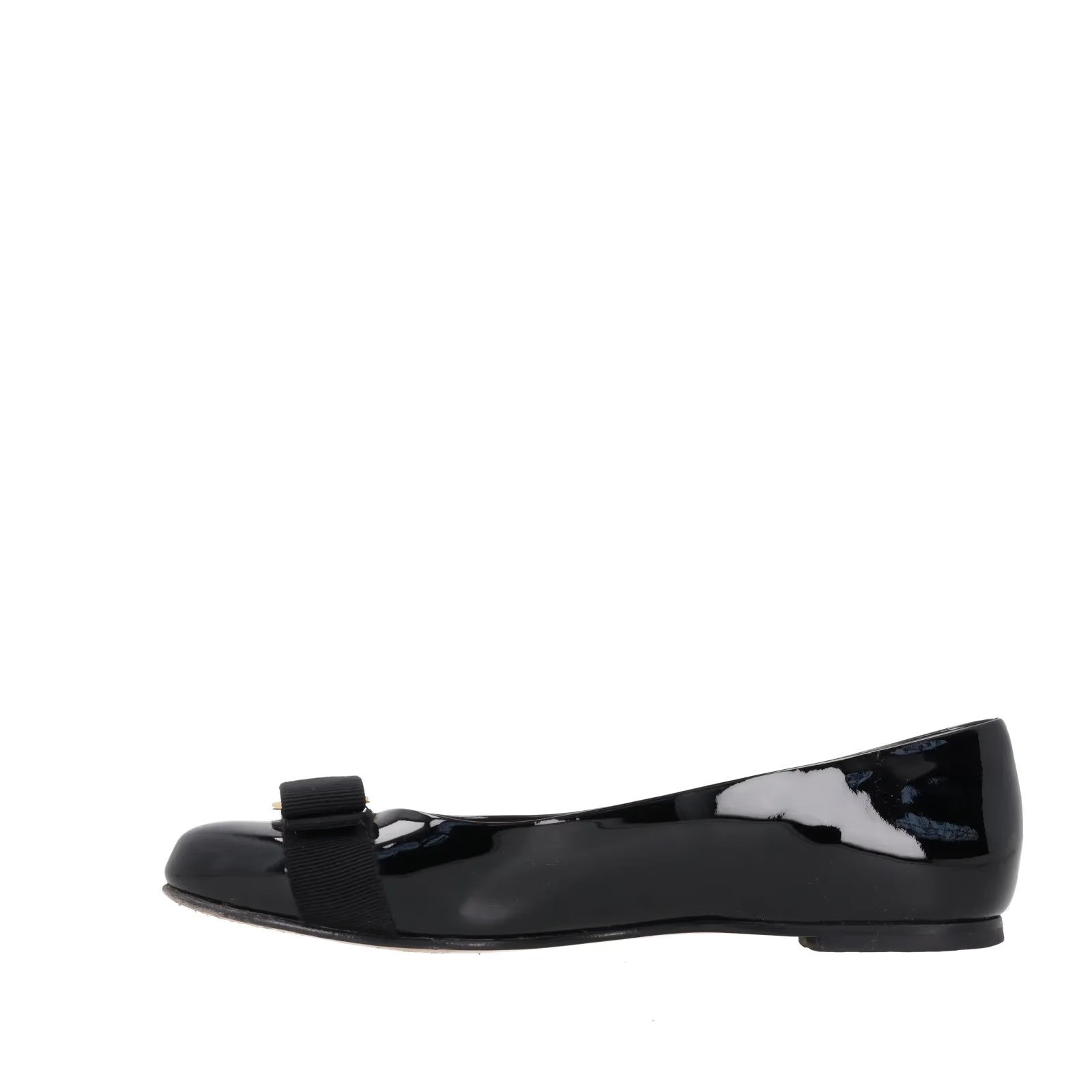 SALVATORE FERRAGAMO Womens Varina Ballet Pumps Patent Leather Black UK 3 RRP 583 — View 4