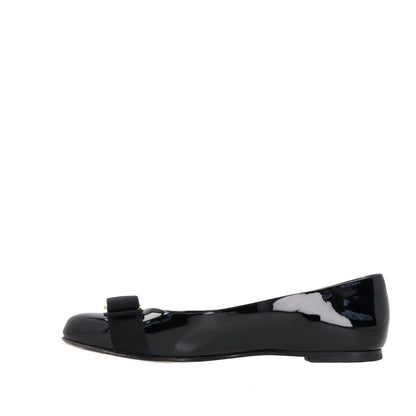 SALVATORE FERRAGAMO Womens Varina Ballet Pumps Patent Leather Black UK 3 RRP 583 — View 4