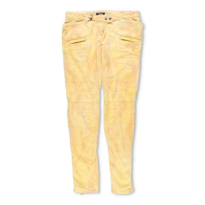 BALMAIN Womens Skinny Jeans Cotton Blend Yellow Back To Front Size 40 RRP 650