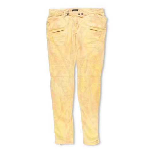 BALMAIN Womens Skinny Jeans Cotton Blend Yellow Back To Front Size 40 RRP 650