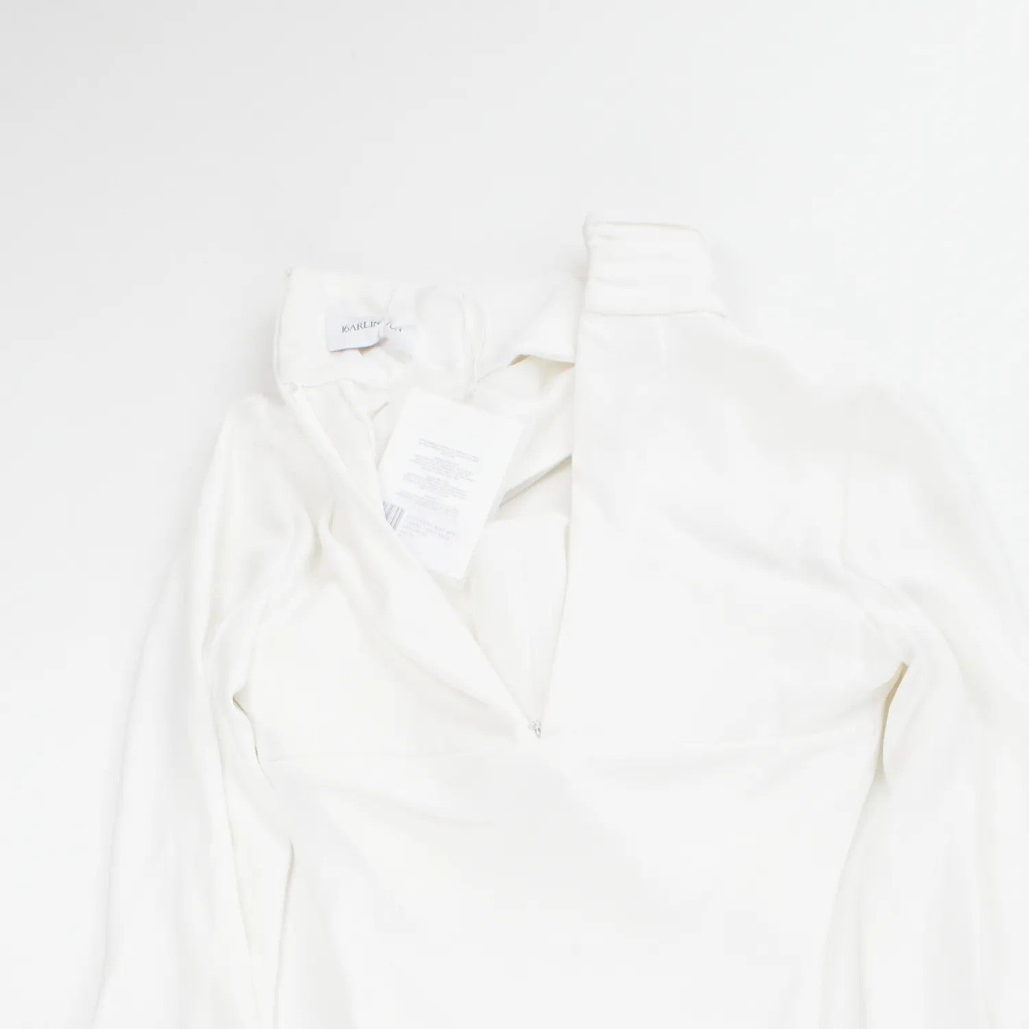 16ARLINGTON Womens Fit Flare White Midi Dress Twist Neck Cut Out Size 8 RRP 950 — View 10