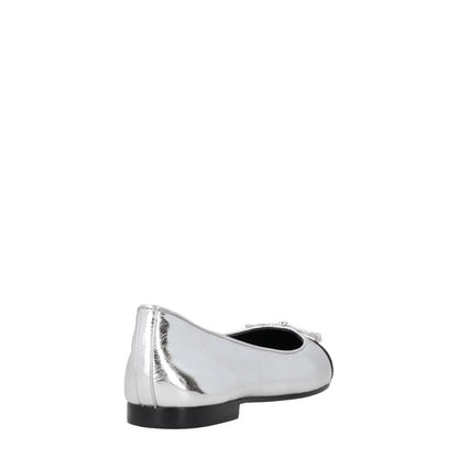 TORY BURCH Womens Silver Leather Ballet Flats Bow Accent Slip On US 9 RRP 260 — View 6
