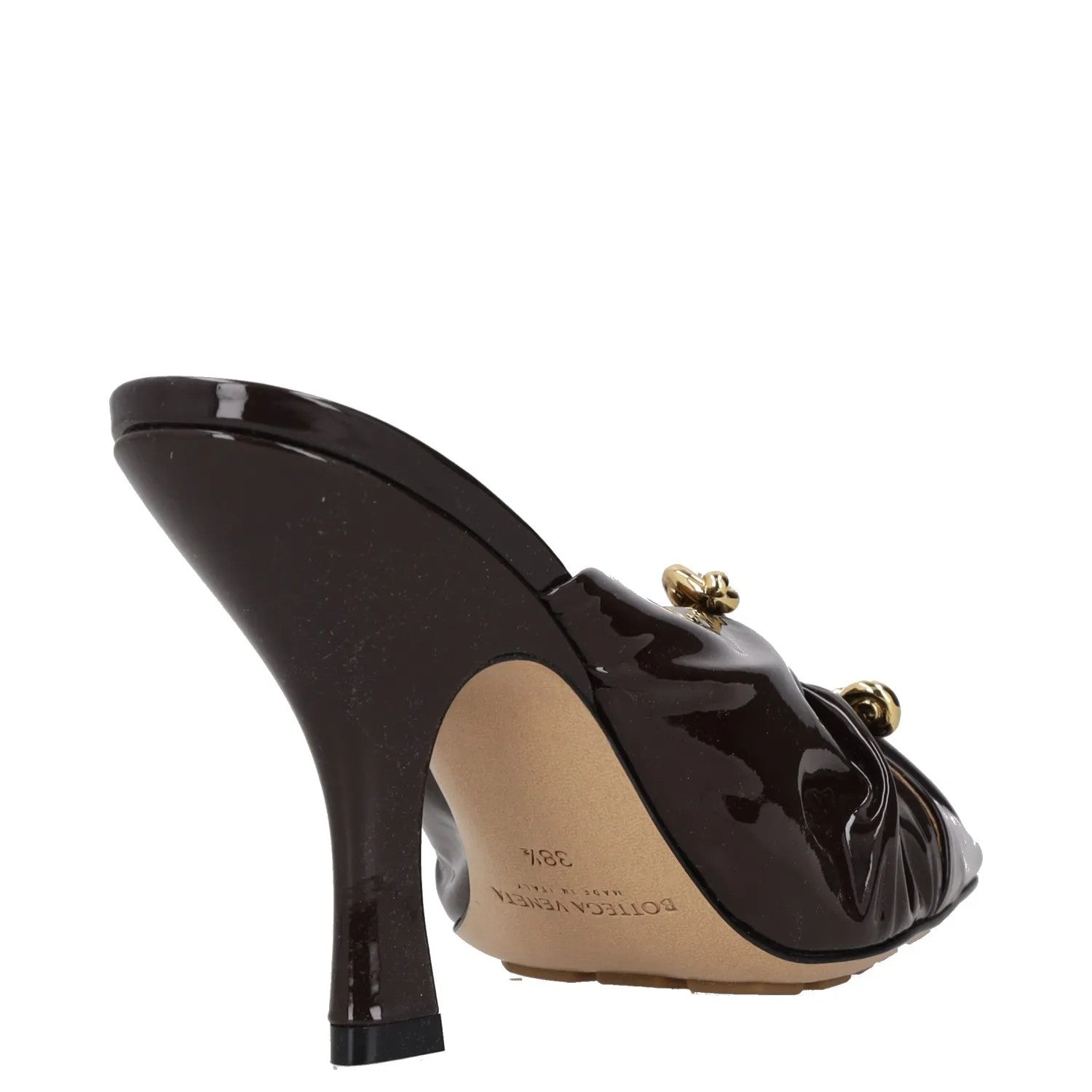 BOTTEGA VENETA Women High Heel Point Toe Mule Patent Leather Brown UK4.5 RRP1330 — View 6