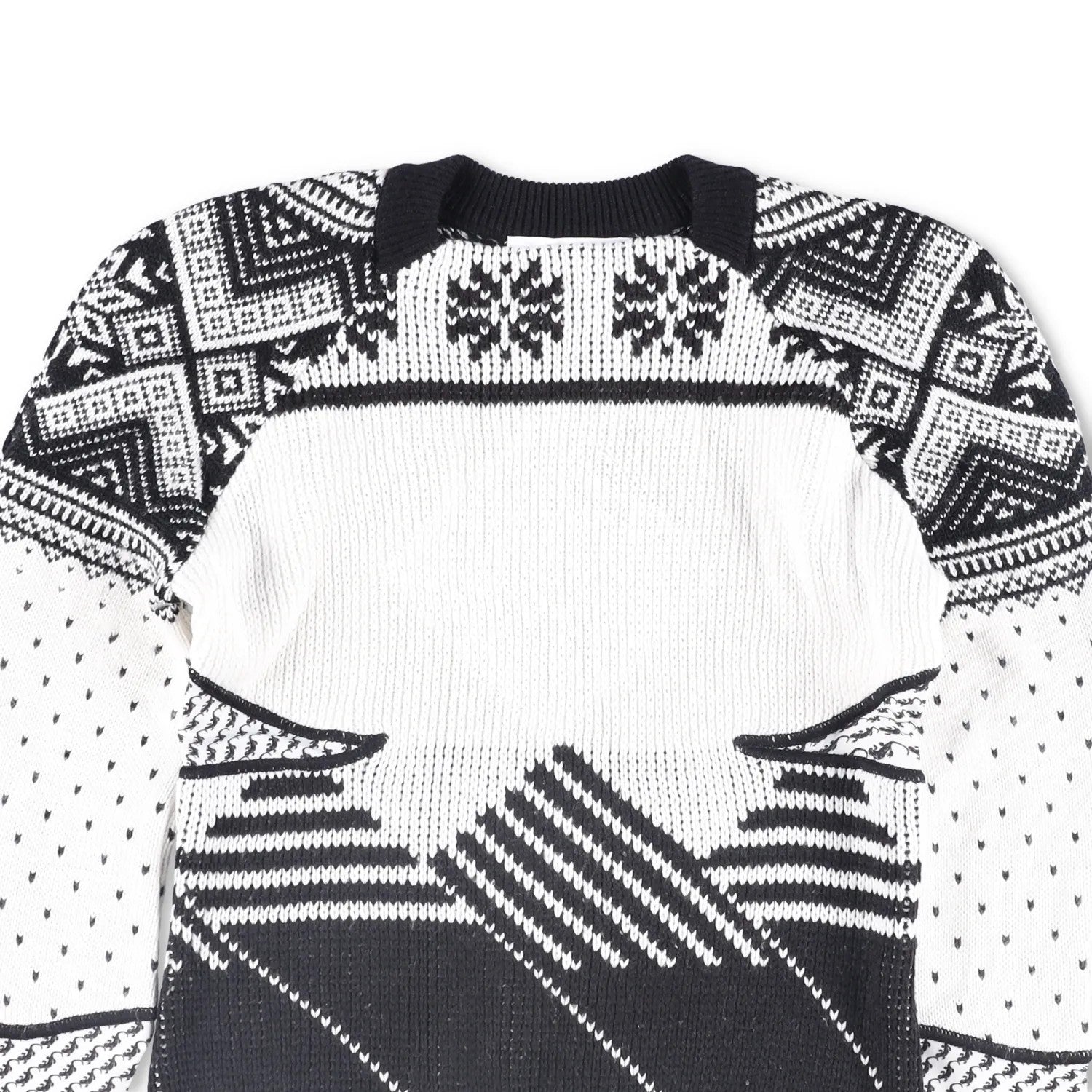 MARINE SERRE Womens Jumper Wool Grey White Black Knitted Crew Neck Size M RRP500 — View 2