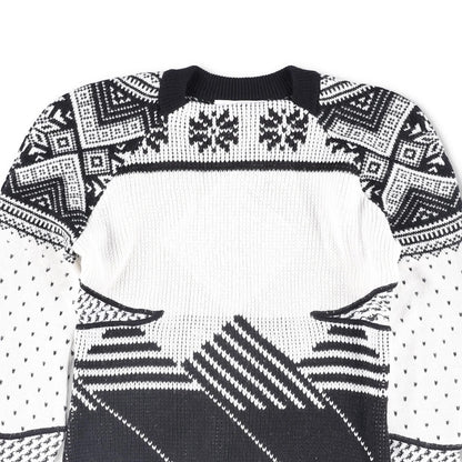 MARINE SERRE Womens Jumper Wool Grey White Black Knitted Crew Neck Size M RRP500 — View 2