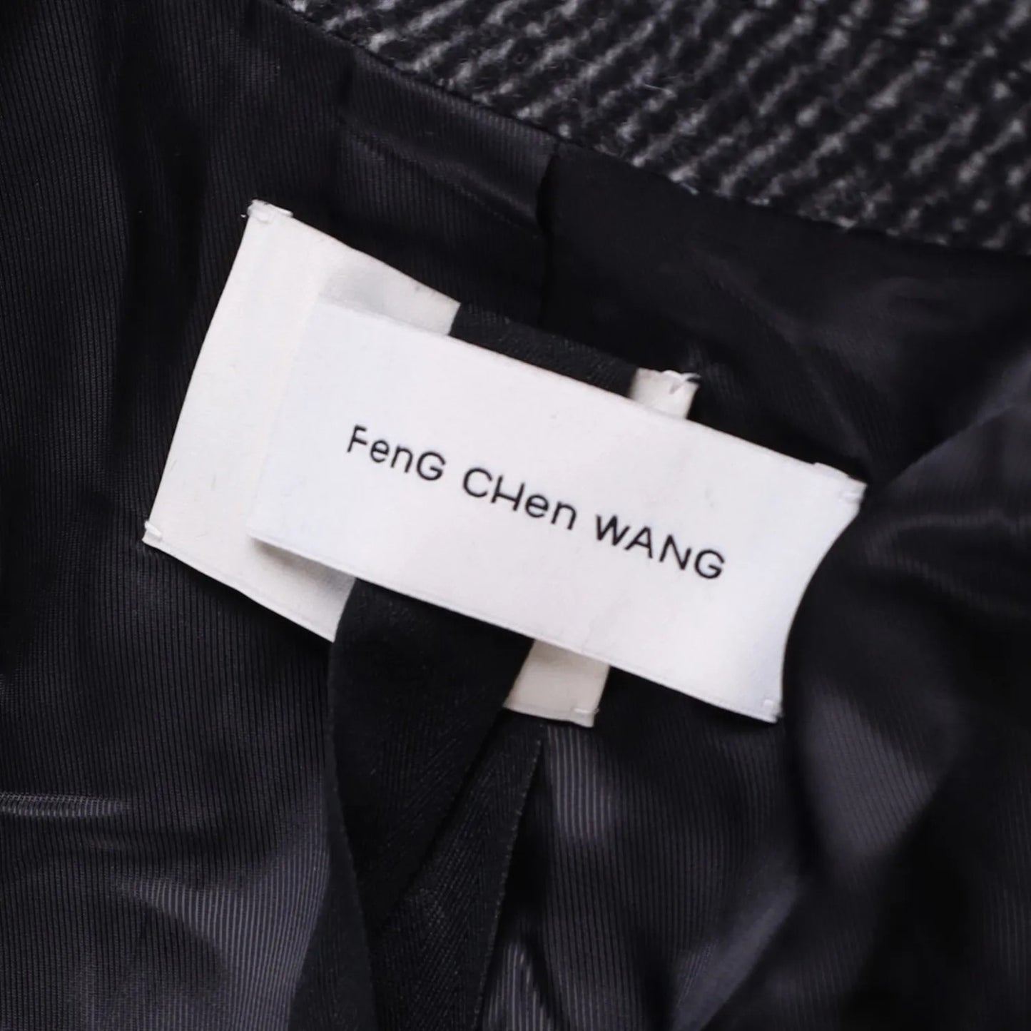 FENG CHEN WANG Mens Multi Flannel Stripe Overcoat Black Multicoloured L RRP 1275 — View 9