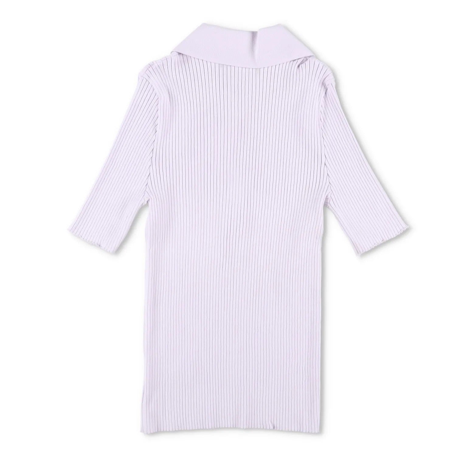 COURREGES Womens Rib Knit Polo Basic Blouse Purple Collared Buttoned M RRP 440 — View 11