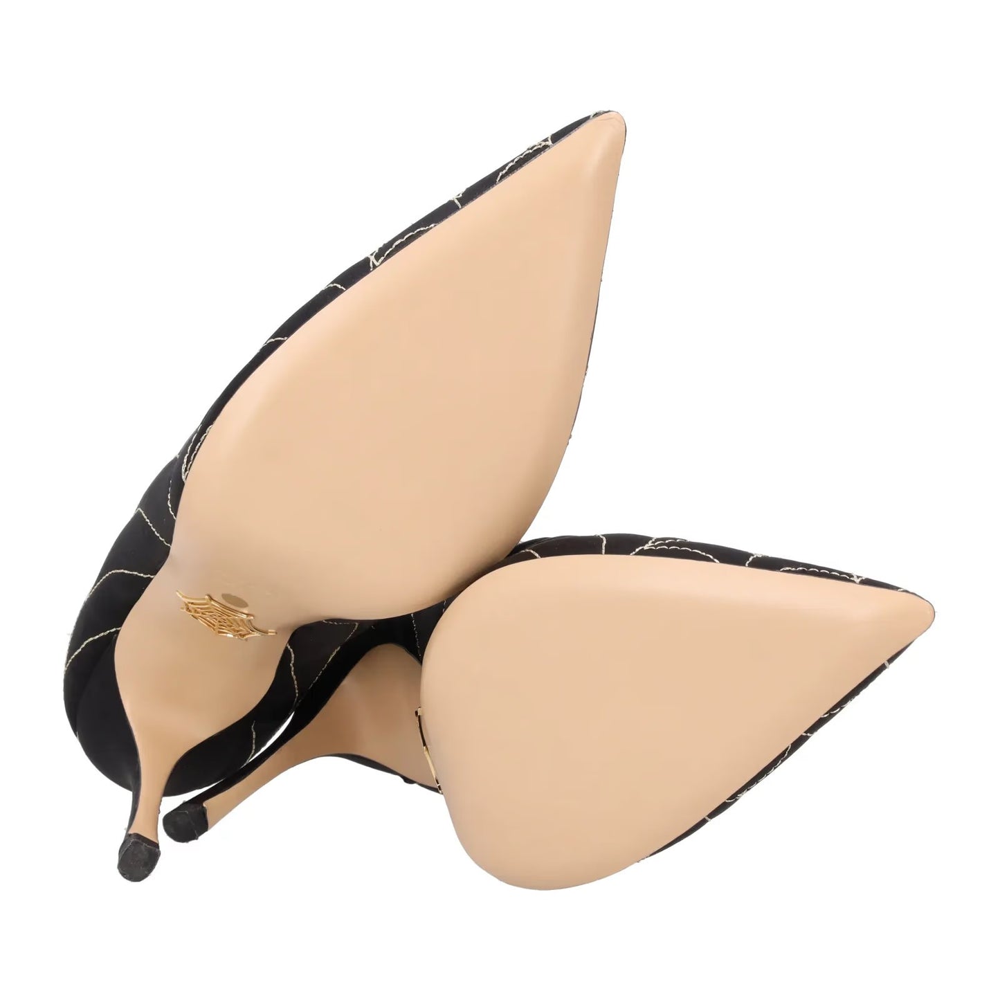 CHARLOTTE OLYMPIA Womens Bacall Pump Satin Court Shoes Black UK 8 RRP 615 — View 8