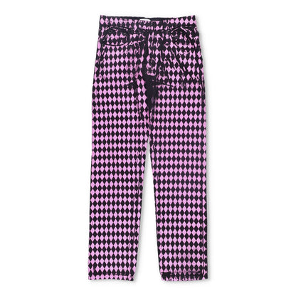 MAXIMILIAN Mens Trousers Diamond Pattern Pink Black Buttoned Size M RRP 300