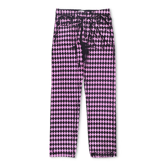 MAXIMILIAN Mens Trousers Diamond Pattern Pink Black Buttoned Size M RRP 300