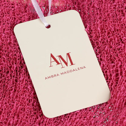 AMBRA MADDALENA Womens Andy Mini Dress Pink Sheer Long Sleeve Boat Neck L RRP135 — View 8