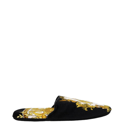 VERSACE Womens Slippers Flat Round Toe Printed Slip On Multicoloured S RRP 168
