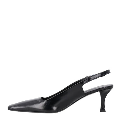 PROENZA SCHOULER Womens Kitten Heel Strap Silver Buckle Leather Black UK7 RRP598 — View 4