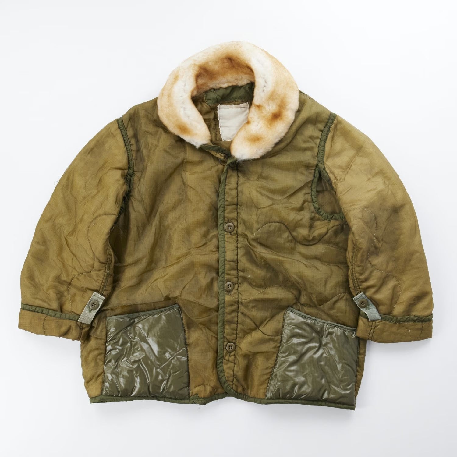 R13 Womens Refurbished Liner Jacket With Shearling Collar Green Quilted S RRP750