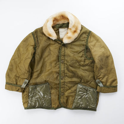 R13 Womens Refurbished Liner Jacket With Shearling Collar Green Quilted S RRP750