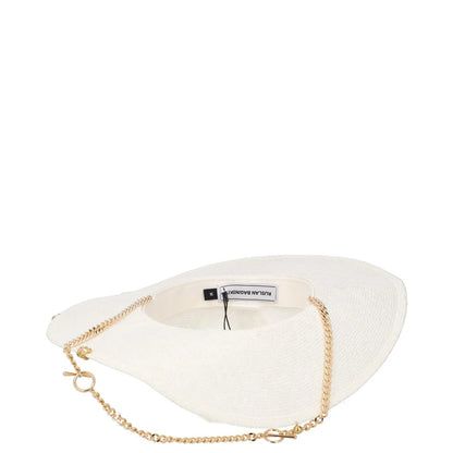 RUSLAN BAGINSKIY Womens Pierced Chain Strap Fedora Hat Beige Neutrals L RRP 400 — View 8
