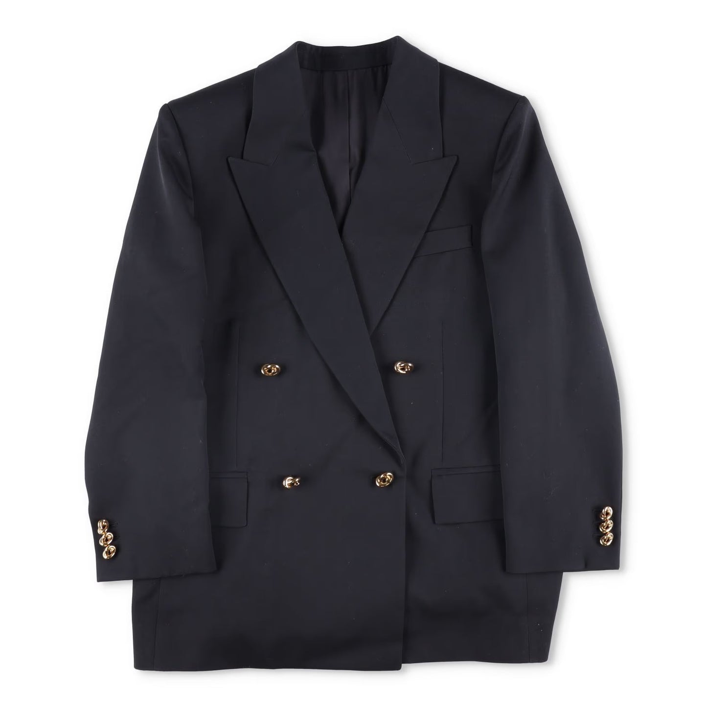 BOTTEGA VENETA Womens Blazer Jacket Long Sleeve Double Breasted Black 42 RRP2060