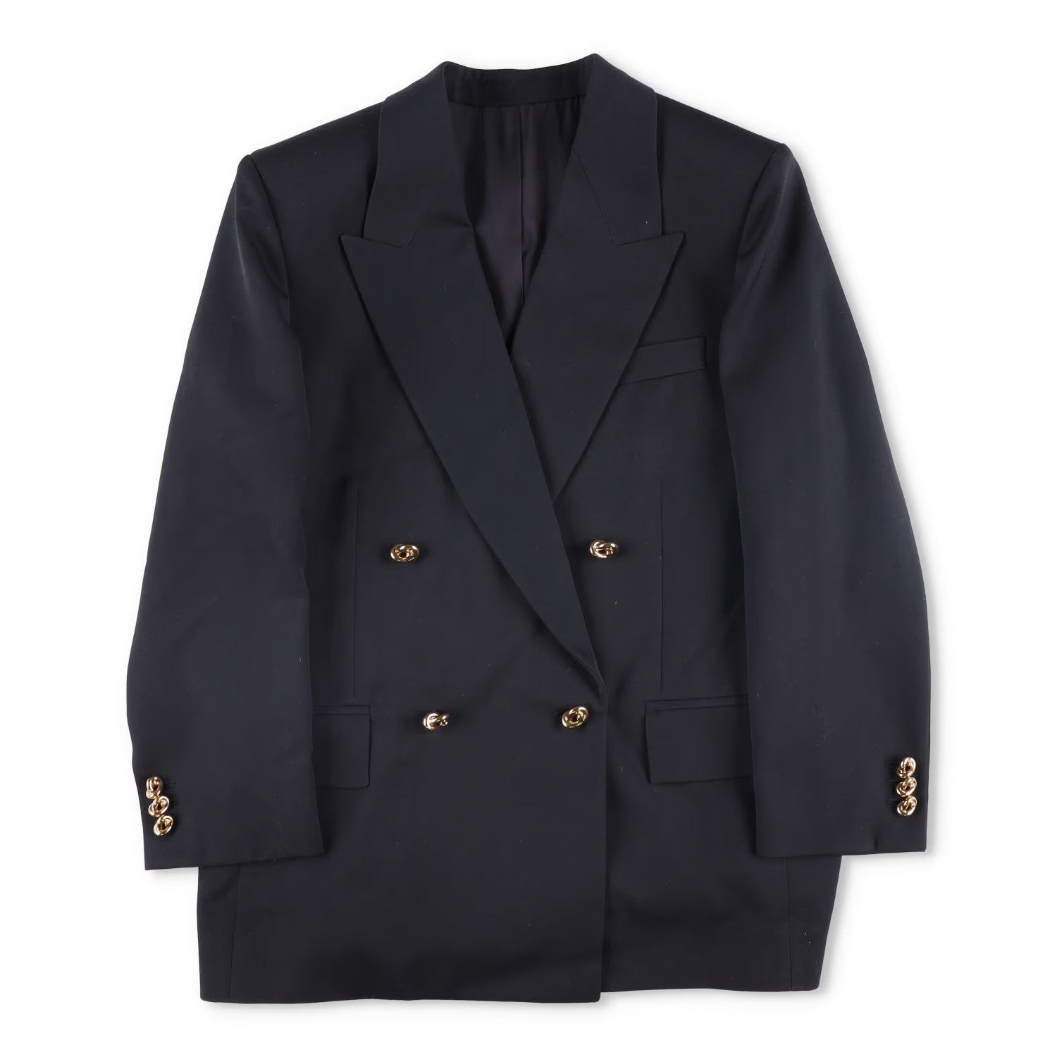 BOTTEGA VENETA Womens Blazer Jacket Long Sleeve Double Breasted Black 42 RRP2060